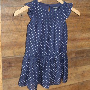 Girl's blue Nautica swiss dot drop waist dress